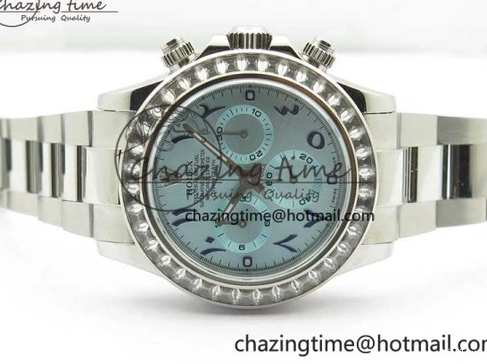 MiroTime 0423 Thermal Daytona 116506 Middle East Edition Bp Maker Best Edition Ice Blue Blue Arabic Dial Diam Bezel On SS Bracelet A 2895